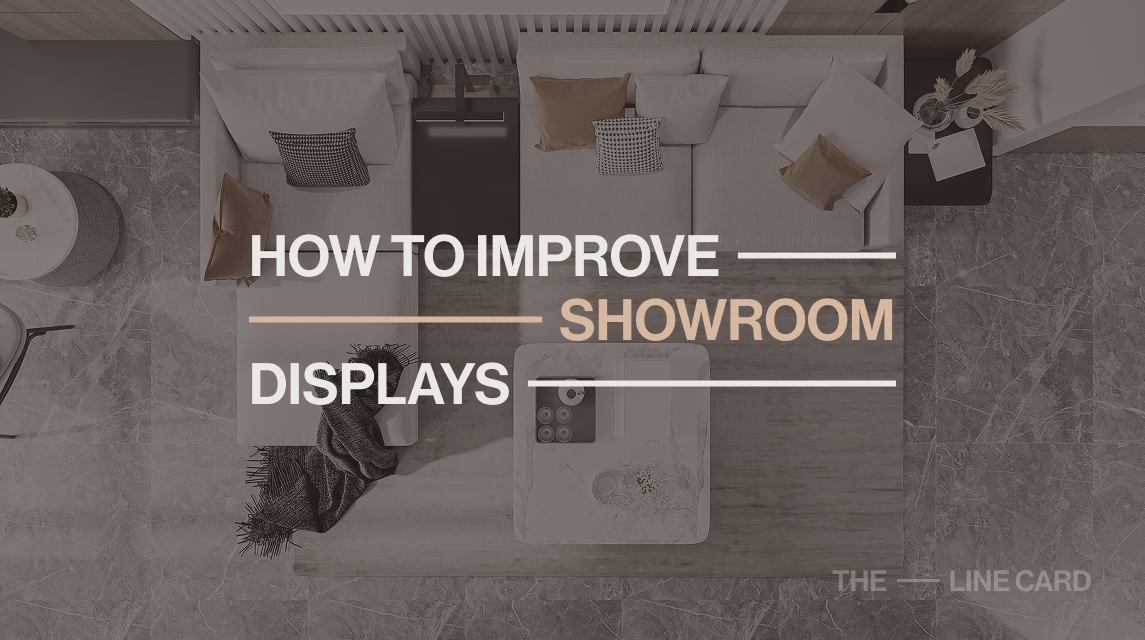 Overhead view of modern furniture arrangement used to illustrate effective showroom display layout in home goods retail.