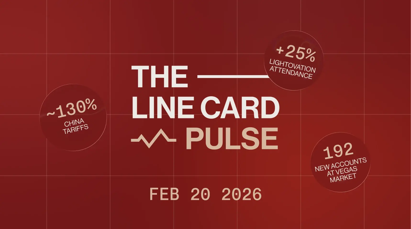 ~130% China tariffs, +25% Lightovation attendance, and 192 new accounts at Vegas Market